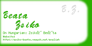 beata zsiko business card